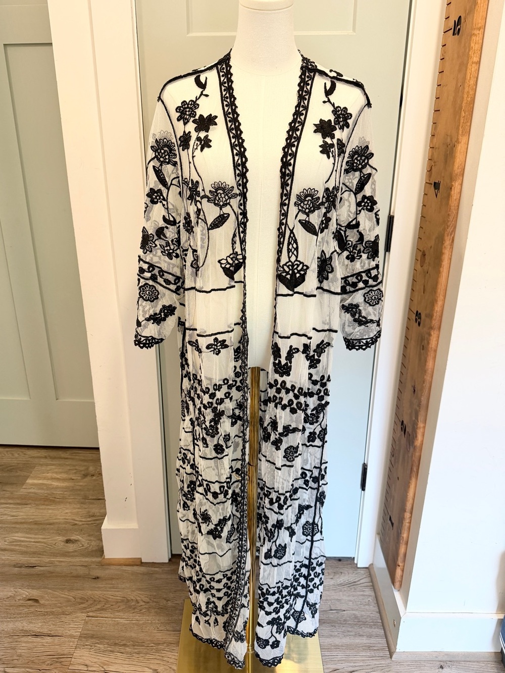 Lane Bryant Lace Kimono Cardigan Embroidered Romantic Dark Fairy Goth Whimsigoth